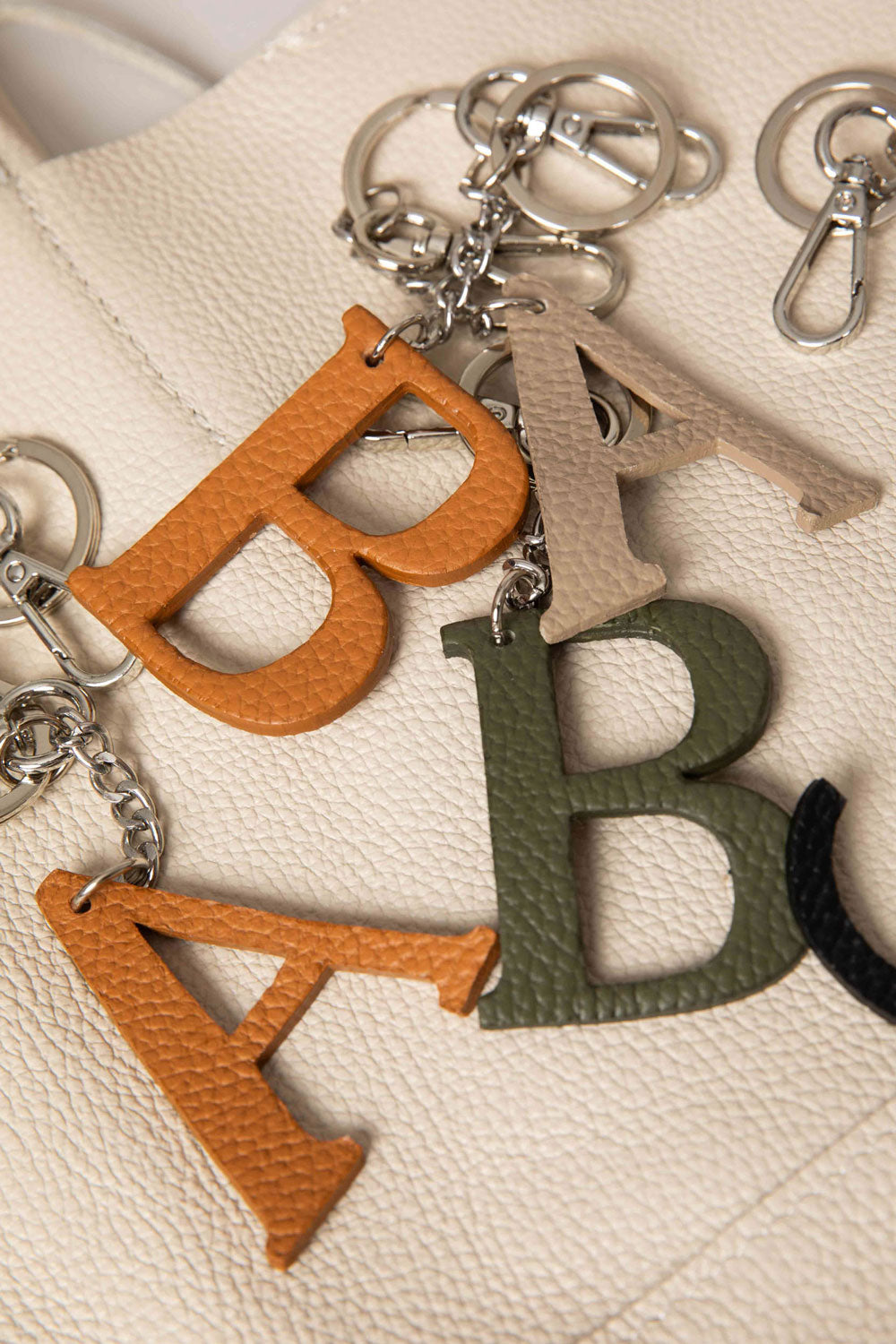 Leather Initial Keychain