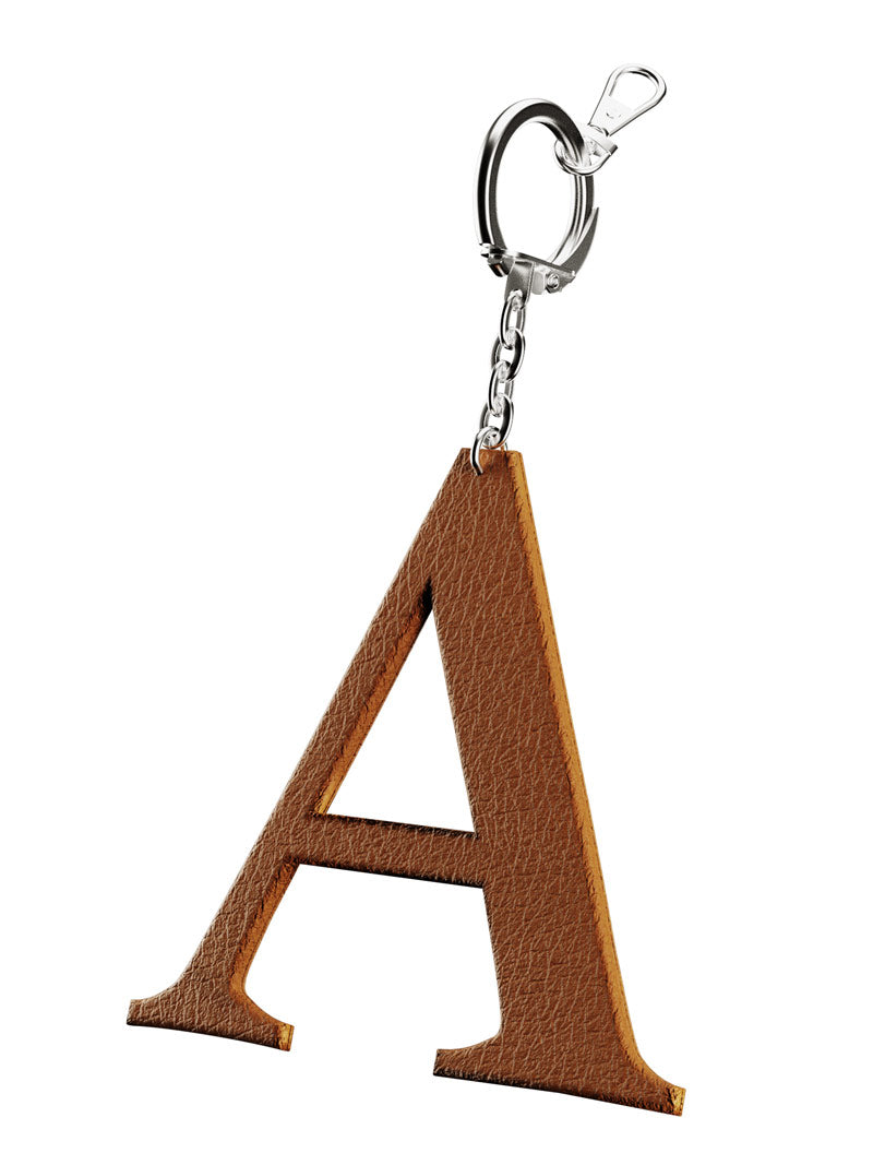 Leather Initial Keychain