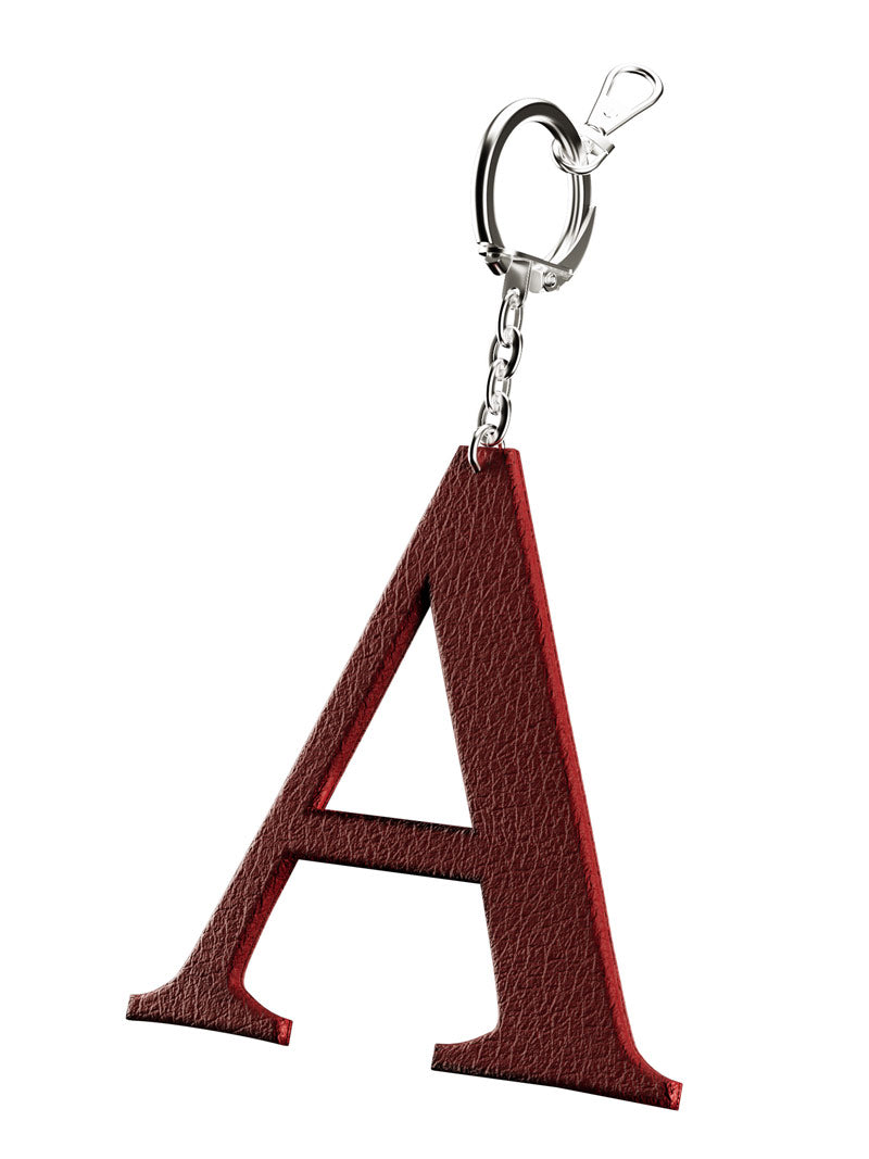 Leather Initial Keychain