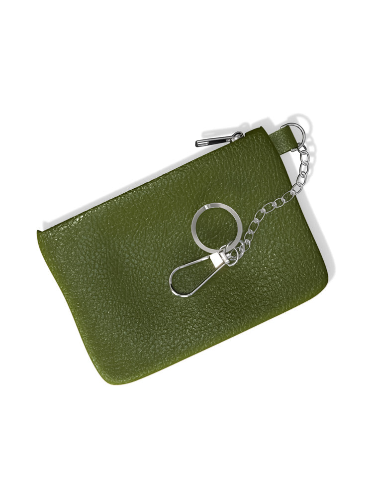 Leather Mini Wallet Keychain