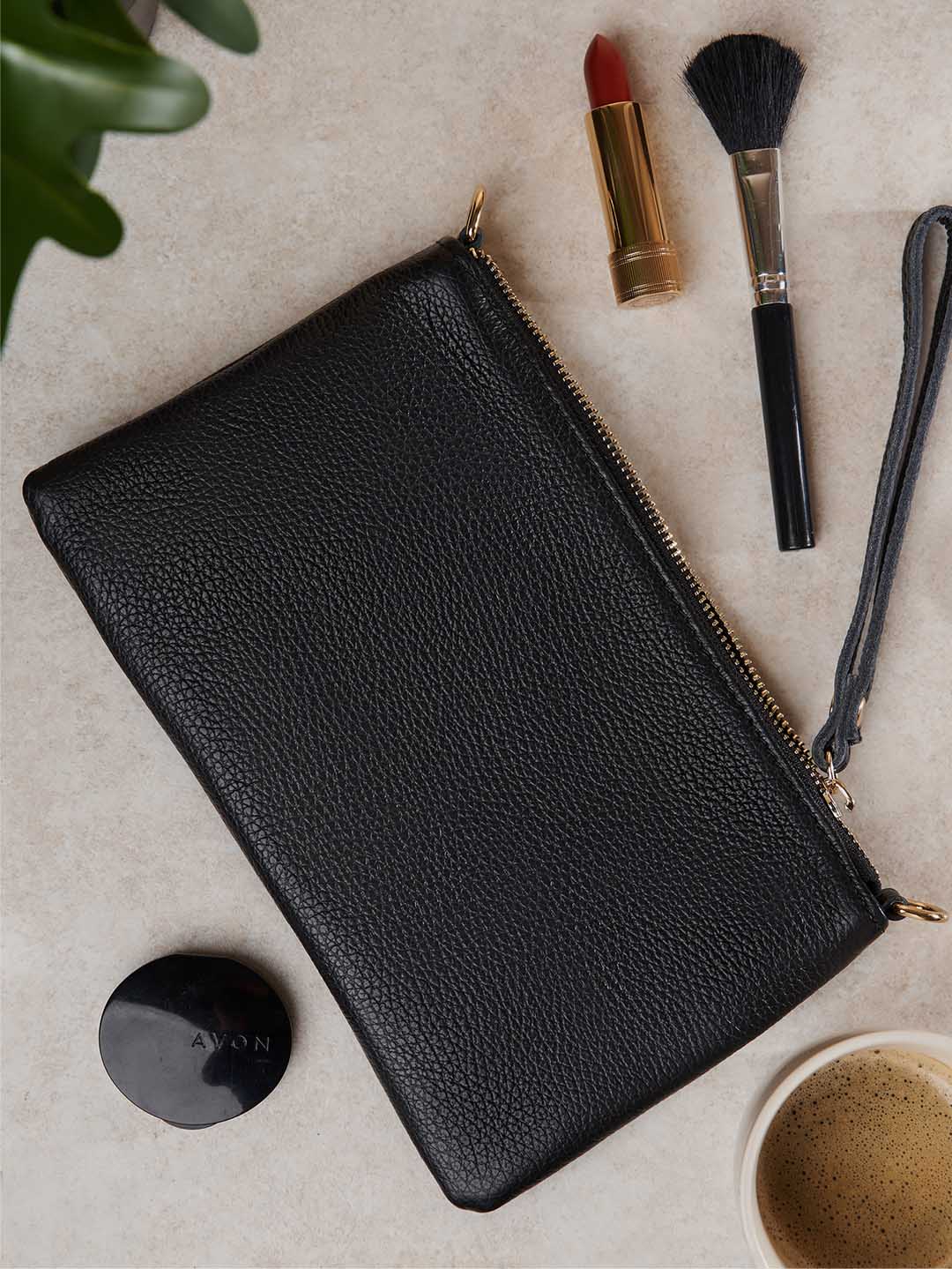 Eleganza Duo-Size Leather Clutch