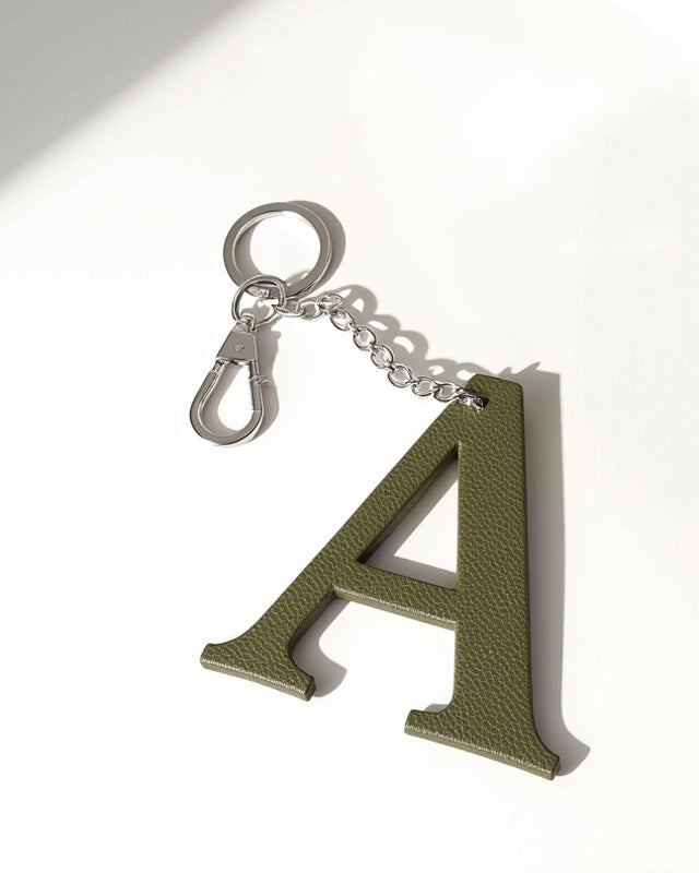 Leather Initial Keychain