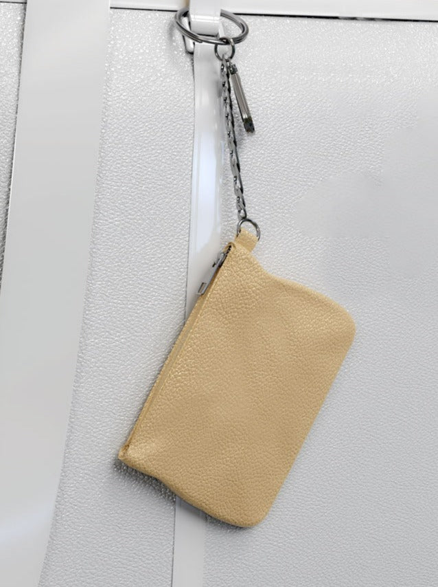 Leather Keychain Wallet with Zipper