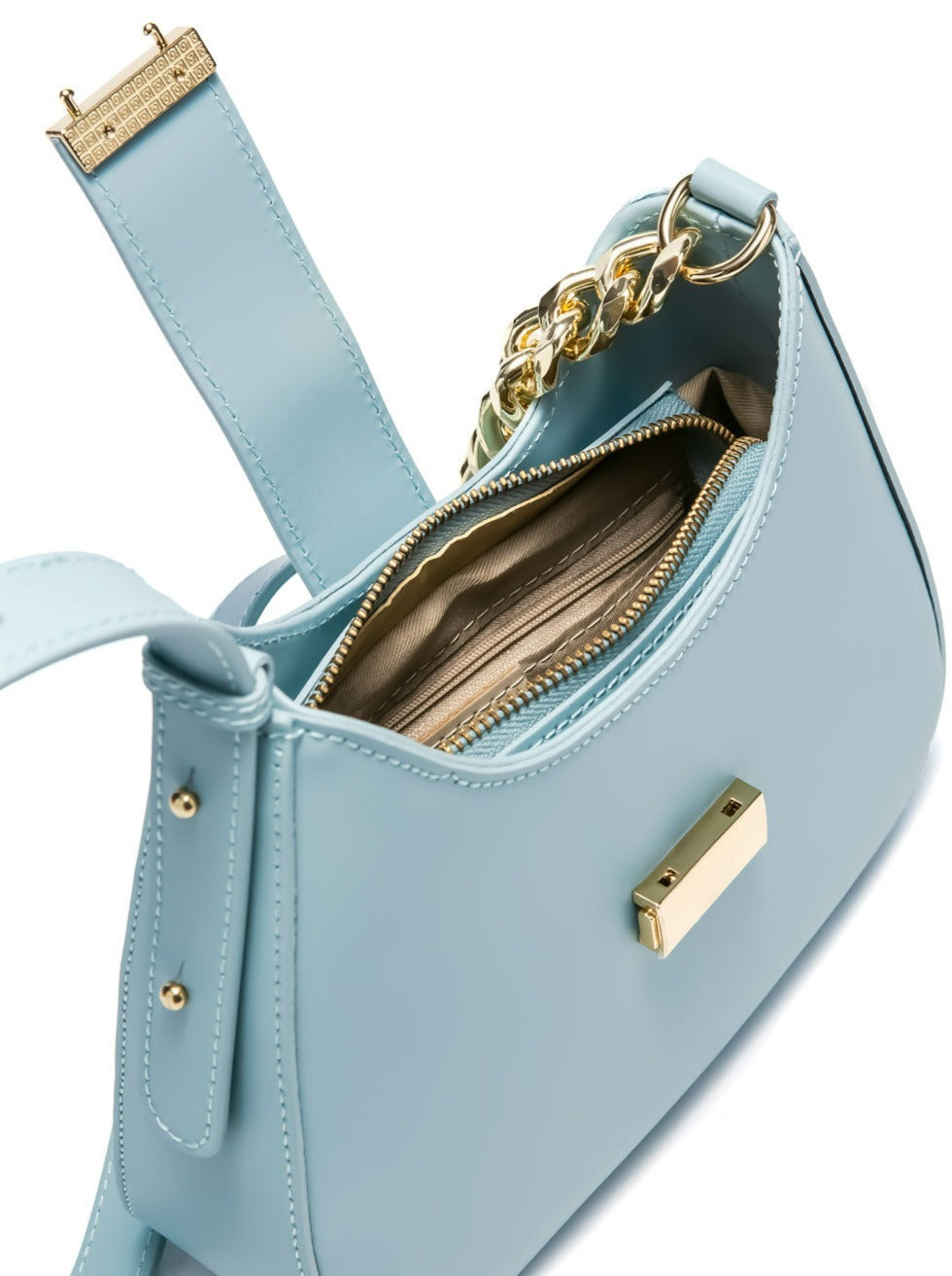 Sky-Blue Shoulder Purse