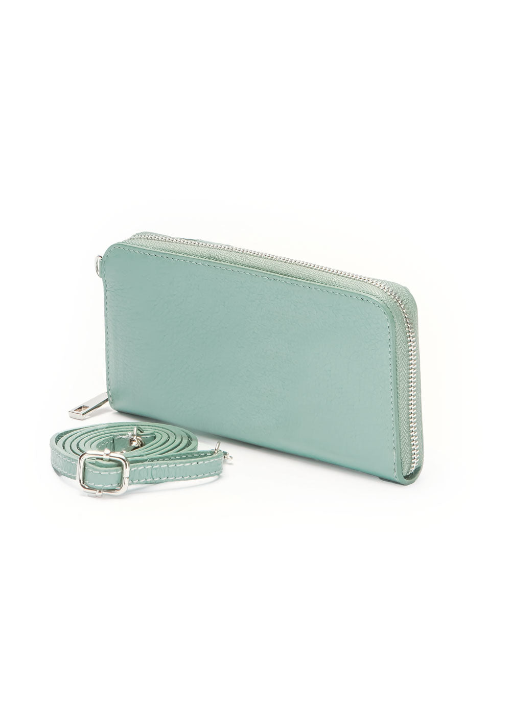 Green Mint Crossbody Leather Cell Phone Bag