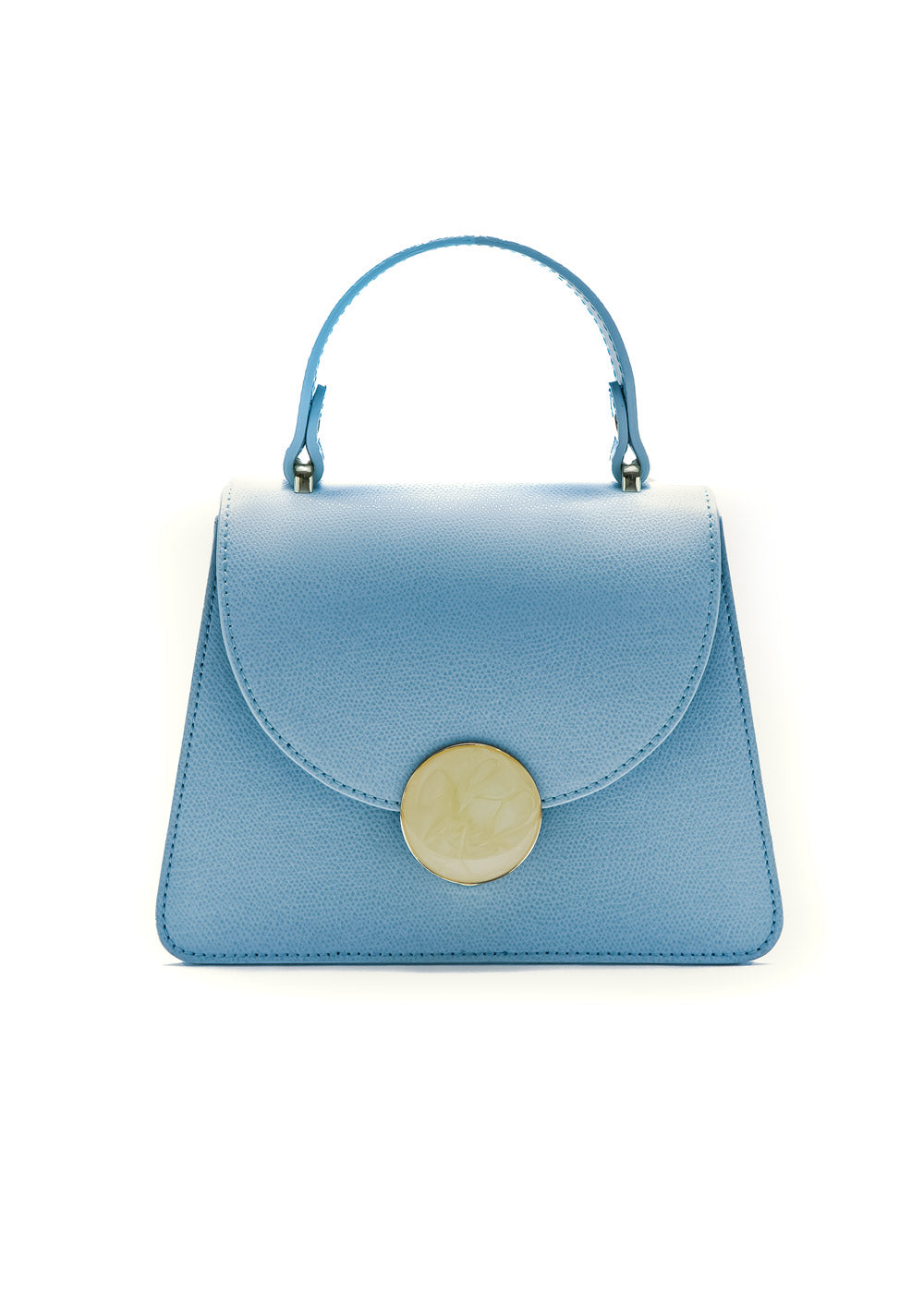  Mini leather handbag for women in blue saffiano leather